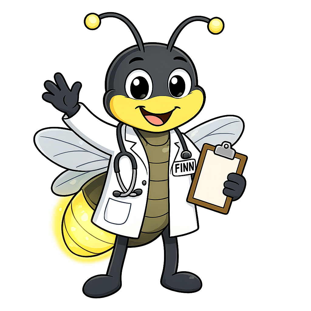 Dr. FINN &mdash; Indiana Medicaid Notebook mascot
